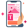 Hand interacting with newsletter content on a smartphone, a HubSpot-inspired icon emphasizing mobile-friendly design as a key element in how to create a company newsletter that performs.