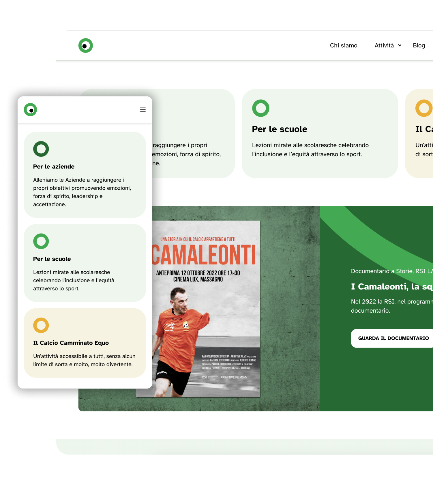 Sito web responsive dell'associazione camaleonti su Tablet e Smartphone Sito web responsive dell'associazione camaleonti su Tablet e Smartphone