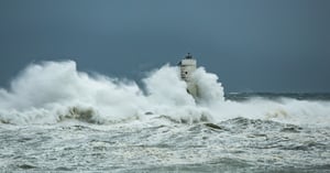 Lighthouse in a stormy sea
