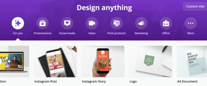 canva homepage