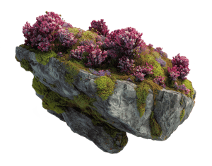 biomorphic-surreal-garden-stone-sakura-moss-landscape-lucid-organic-mass