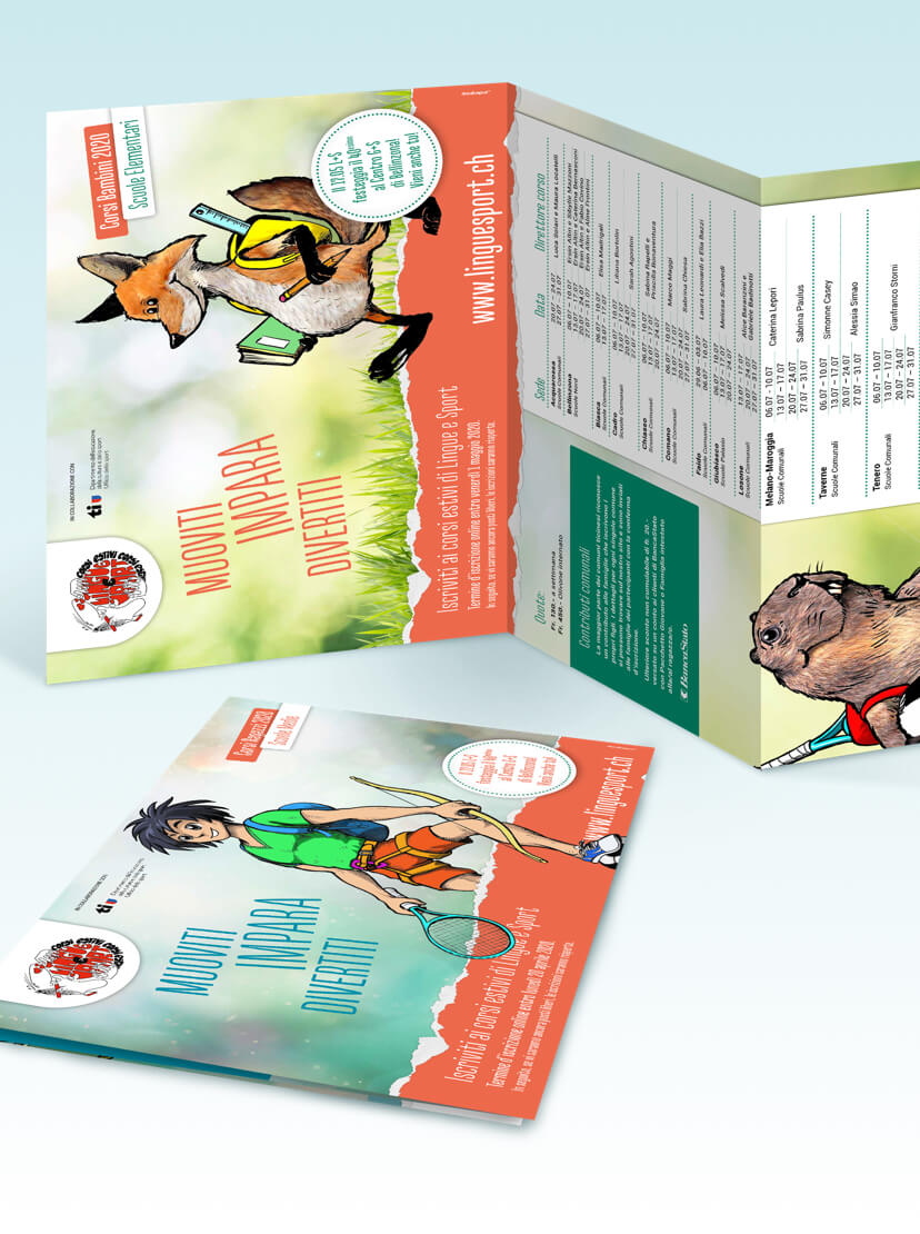 Composizione di flyer per bambini e ragazzi